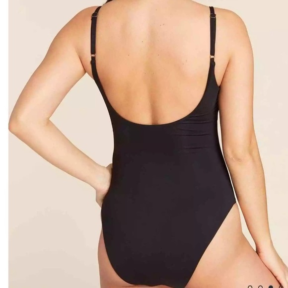 Andie The Santorini One Piece Swimsuit Solid Black Size $112 MSRP NEW Cutout - Picture 8 of 12